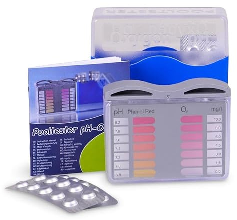 Lovibond Pooltester Sauerstoff + pH - Hochwertiger Aktivsauerstoff- und pH-Tester mit Farbvergleich - Ergonomischer Deckel - Inkl. DPD 4 & Phenol Red Tabletten - Robuste Kunststoffbox