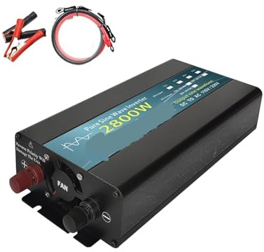 Invertitore di potere, Inverter 12V 24V 1000W 1600W 2000W 2800W Inverter a onda sinusoidale pura Convertitore di potenza Inverter solare da 12V a 220 trasformatore LED(2800W,24V)