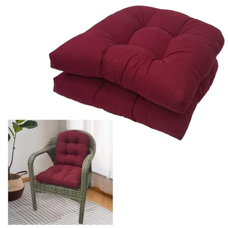 2er-Set U-förmige Outdoor-Sitzkissen, 48x48x10 cm – Wasserfeste, Dicke Stuhlauflagen für Garten, Terrasse, Büro & Innenbereich (Stuhl Nicht im Lieferumfang enthalten)