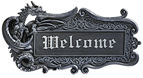 Design Toscano Drachen-Welcome-Schild