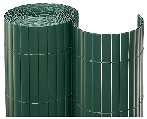 NOOR Sichtschutzmatte PVC 1,80 x 10m in grün I Wasserdichter Sichtschutz aus Kunststoff für Gärten I UV-beständige Zaunmatte für Tennisplätze und Balkone