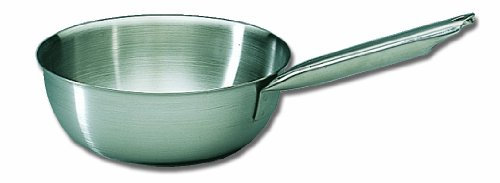 Sauteuse professionnelle évasée sans Couvercle à poignée en fonte d'inox, 240 mm de diamètre