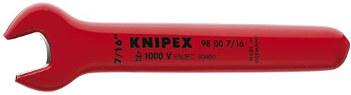 KNIPEX 98 00 7/16 1,000V Insulated 7/16 Open End Wrench