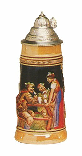 KING Jarra de cerveza alemana de los alpes con pinturas de Franz Defregger, jarra 0,5 litros