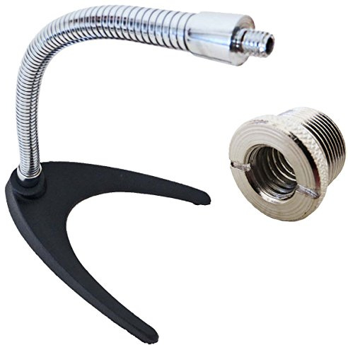 keepdrum MS60 Tischstativ Mikrofonstaender Schwanenhals Chrom + Reduziergewinde MSA016