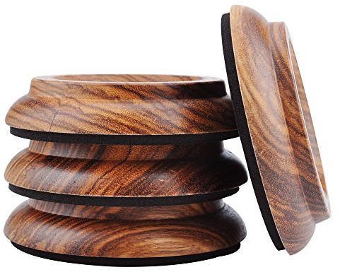 KingPoint hårt trä upprätt piano möbelkoppar set med 4 zebra trä möbler bendynor skydd