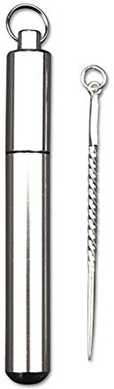 Palillos de dientes de plata de ley, de aluminio, creativos, para viajes, senderismo, camping 1 Zahnstocher und Tube plata