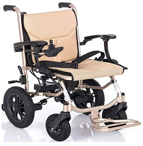 CANDYANA Silla de Ruedas eléctrica Plegable Silla de Ruedas eléctrica Ligero 16Kg Batería de Litio extraíble Pasamanos Protección Doble