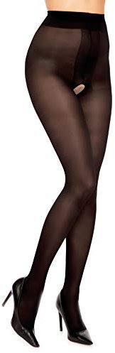 GLAMORY Collants 40 Entrejambe Ouvert, Noir, XX-Large (Taille Fabricant: 2XL-52-54) Women's
