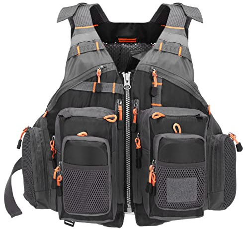 LIXADA Fly Fishing Vest Multi Pocket Adjustable Fishing Jacket Breathable Mesh Waistcoat Outdoor Fishing Gear for Men Women
