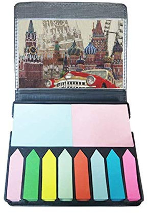 Red Classic Cars Moscow Illustration Selbstklebende Notizzettel Farbe Page Marker Box