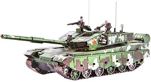 Piececool 3D-pussel metall 99A huvudstridsvagn, 3D metallpussel militärmodell för rostfritt stål, helt metall, 100 % återställning, födelsedagspresent, modellbyggsats vuxna, 233 delar
