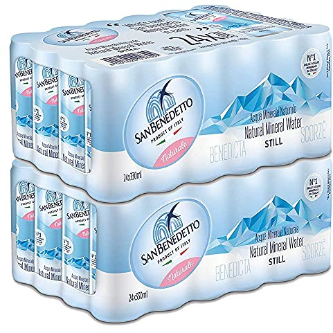 Eau Naturelle San Benoît Canette | 48 Lait 33 Cl | Plastique Gratuit | Maxi Taille | Produit à Faible Impact Environnemental