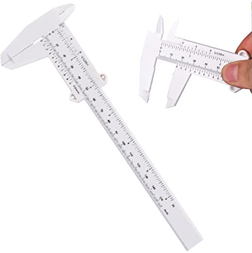 SZXMDKH Eyebrow Caliper Measuring Ruler Double Scale Sliding Gauge Plastic for Permanent Makeup, Stencil Ruler, Reusable Eyebrow, Vernier Caliper, Silver