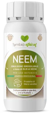 SYMBIOETHICAL - NEEM, Emulsione Idrosolubile a Base di Olio di Neem per Piante, Concentrato a Uso Botanico, 100% Vegetale, Made in Italy, 250 ml