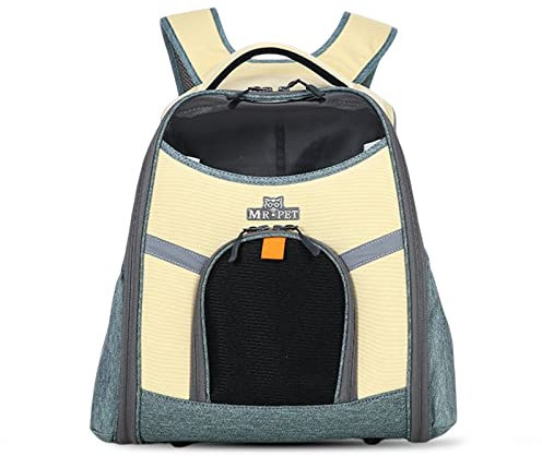PETCUTE Haustier Rucksack, Hundereiserucksack,Atmungsaktive und Faltbare Katzenrucksack mit Innerer Sicherheitsleine, Reflektierender Streifen,Hunderucksack mit Herausnehmbare Matte,Bis zu 8KG