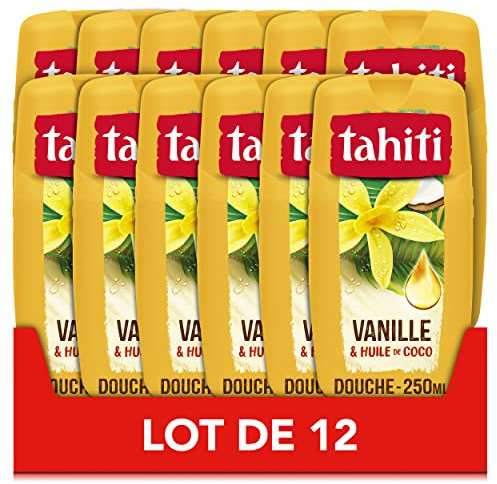 TAHITI - Gel Doccia Tahiti Vaniglia & Olio di cocco - Formula a base di ingredienti di origine naturale - Confezione da 12 x 250 ml