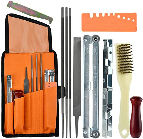 Chainsaw Sharpening Files 4.0/4.8/5.5mm 11PCS Set Saw Chain File Chainsaw Sharpener Round Files Chainsaw Sharpening Saw Chain Files, Round File Universal Chain Saw File Set File Kit Sharpening Guides