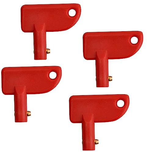 4 Pezzi Chiave Interruttore Batteria Auto, Chiave Stacca Batteria, Chiavi Ricambio per Isolatore, Chiavi di Isolamento Della Batteria per Auto Barca Modificato Yacht Camion