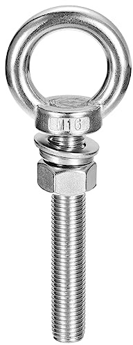 sourcing map Bullone ad occhiello di sollevamento, 1 set M16 x 100 mm bullone ad occhio con dado rondella in acciaio inox 304 anello di sollevamento per appendere oggetti