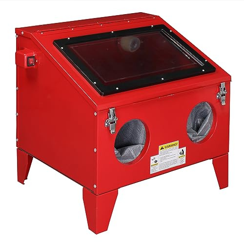 MOTORHOT 40 Gallon Air Sandblasting Cabinet – Heavy Duty Bench Top Sand Blaster with Gun & 4 Nozzles for Rust, Paint, Stain Removal – 60-125 PSI / 6-25 CFM
