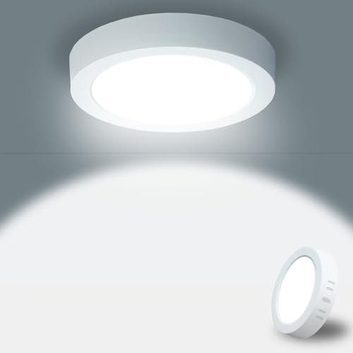 Yexati Plafonieraiera LED Soffitto Circolare 15W 1800LM, Plafoniera Superficie LED 6500K Bianco Freddo, Driver Incluso. IP44 Angolo 120 per Dormitorio Cocina Salon Baño Comedor Pasillo 170 * 28Hmm