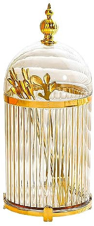 rockible Porte-Fourchette à Fruits et Cuillère à Café avec 5 Fourchettes, Organisateur de Comptoir, Porte-Ustensiles de Cuisine, Orange