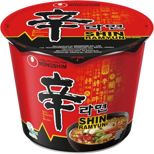 Nongshim Shin Ramyun Big Bowl I Koreanische Instant Ramen I 3 x 114g