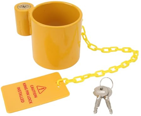 Lucchetto per Ralla, Lucchetto a Perno in Acciaio per Servizio con Etichetta di Avvertenza Antifurto per Semirimorchi a Ralla, Contenitori per Lucchetto per Perno per
