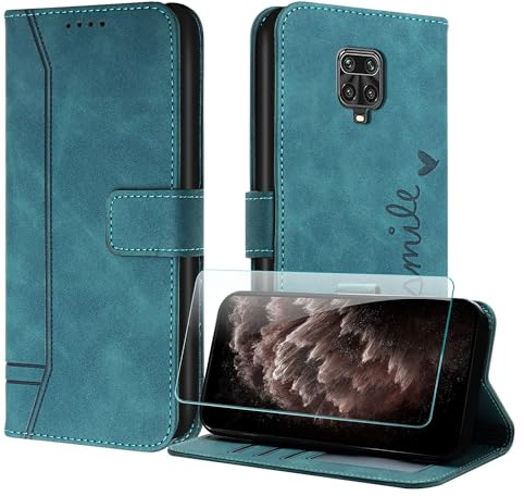 JayModCase Funda para Xiaomi Redmi Note 9 Pro, Tipo Libro Flip Carcasa con Protector Pantalla | Ranura para Tarjeta | Soporte Plegable Funda para Redmi Note 9 Pro - Verde