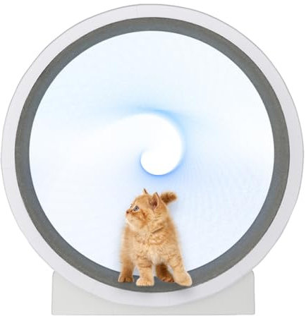 Laufrad für Katzen, 47 Zoll großes Katzenlaufband mit abnehmbarem Teppich und leisem Rad, Katzenlaufrad zum Laufen/Gehen/Trainieren