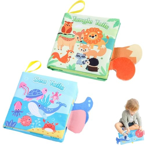 ARROMI 2 Pack Books for Baby Sensory Development, 6-12 Months, Early Education Toys 0-6 Months, Boys & Girls Gifts