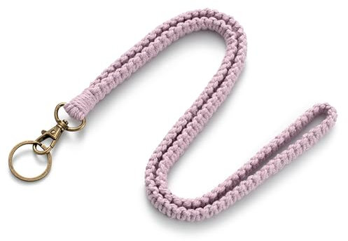 MORSUNBELA Schlüsselband, Schlüsselbänder Umhängeband, Schlüsselband Personalisiert Schlüsselanhänger Band, Lanyard Schlüsselkette für Arbeitsausweise Türschlüssel (Fliederfarben)