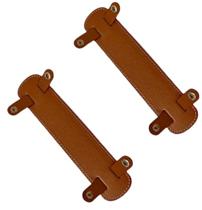 Fkereg 2 Pack Leather Purse Shoulder Strap Pads for Pressure Relief, Detachable Bag Handle Wrap Cover, Crossbody Handbag Tote Straps Replacement, Backpack Handle Protector Cushion, Orange
