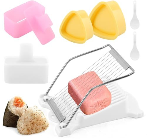 Spam Musubi Mold Kit, Musubi Press Mold, Rice Ball Molds Masubi Molds Kit, Spam Slicer Sushi Making Kit,Great for Personal Use and Hawaii Restaurant