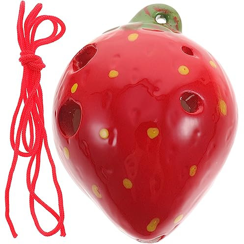 SECFOU 1satz Ocarina Erdbeerform Aus Keramik Kinderfreundliches Blasinstrument Für Anfänger Leicht Und Tragbar Kreative Für Musikliebhaber