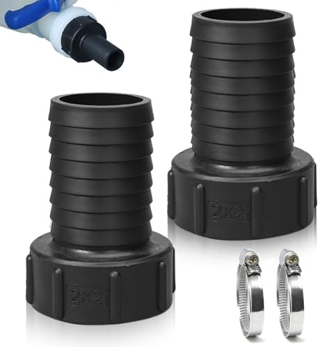 2 Pièces Adaptateur Réservoir IBC, pour Tuyau d'Arrosage Adaptateur Tuyau Réservoir S60X6 Filetage Grossier Accessoires IBC Compatible Raccord Tuyau d'Arrosage