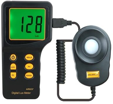 JCKJWL Luxmetro Digitale Esposimetro Lux/FC Meter Spettrometro Fotometro for la Fotografia Luminometro Illuminometro 200.000 Lux Strumenti Misurazione della luminosità dell'intensità lumino