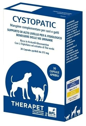 Bio4life | Cystopatic 30 cápsulas abatibles, alimento complementario para perros y gatos de apoyo para el bienestar fisiológico del tracto urinario