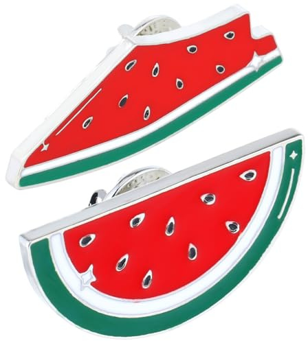 HORIALENCE 2 Broches De Sandía Esmaltados Para Mujer Pin De Solapa De Fruta Para Suéteres Bufandas Abrigos Moda Accesorios De Broche De Ropa