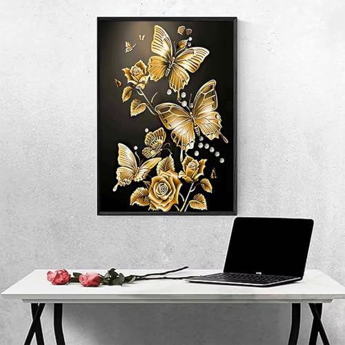 Diamond Painting Flor Diamond Painting Adultos Mariposa Pintura Diamante Bordado de Punto de Cruz Kits, 5D DIY Cuadros Diamantes Cristal Juego De Artesanía, Decoracion, Regalos 100 x 135cm PJY9 P-8