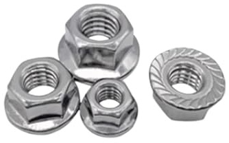 2-10 Uds M5 M6 M8 M10 M12 tuerca hexagonal con brida de rosca izquierda tuerca de seguridad dentada de acero inoxidable(M4 10PCS)