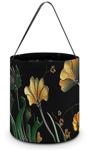 DDTKLSNV Vine Plant Halloween Trick Or Treat Bag Reusable Halloween Candy Bucket Candy Bag Grocery Bags with Handles for Halloween Party Supplies Favors