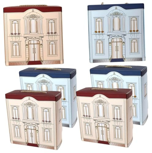 HANABASS 6 Stück Hausförmige Papier Geschenkschachteln Candy Boxen für Party Geburtstagsfeier Hochzeit Dekoration Süßigkeiten Verpackung Geschenkboxen aus Stabilem Papier