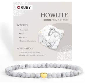 RUBY Edelstein Perlen Armband für Frauen, 4mm Perlen und 18K Vergoldet Edelstahlherz Armbänder Damen,elastischer Schmuck Yoga,Geschenk zum Muttertag-Inklusive Geschenkbox Holz