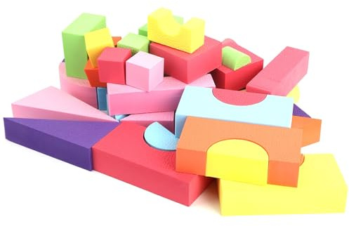 TOPINCN Blocchi da Costruzione in Schiuma EVA Multicolore, Giocattoli Educativi Portatili per Bambini per la Costruzione Dell'immaginazione, Set Completo di Giochi a Blocchi, Dimensioni Ridotte, 52
