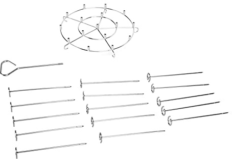 Set supporto per spiedini in acciaio inossidabile 304, griglia multifunzione per disidratazione, accessori per friggitrice per Pinxia Mizi Biyi Keshuai, supporto per spiedini per (8QT)