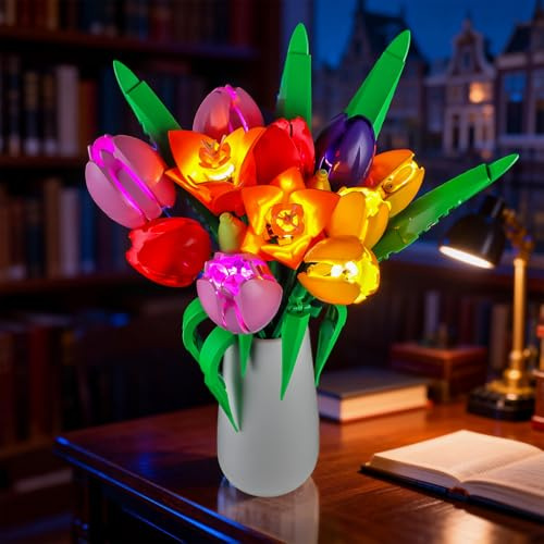 YEABRICKS Lampe LED pour Lego-11501 Botanicals Tulip Bouquet de blocs de construction (kit de construction non inclus)