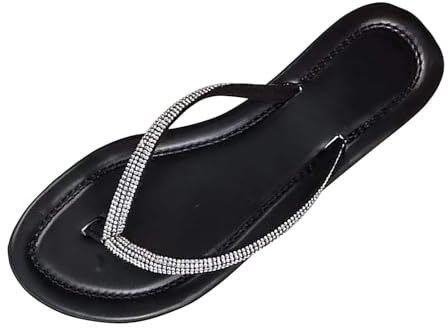 Sandali estivi infradito piatti da donna separatori per dita piatte sandali con strass glitterati piscina mare spiaggia all'aperto scarpe estive