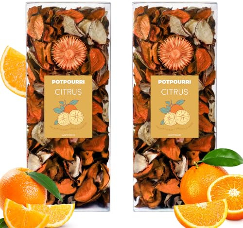 SCENTORINI Potpourri Ocean 240G, naturliga blommor för doftande påsar, blommig doft för garderob, citrusdoft, med 10 ml doftolja, heminredning, 2 påsar